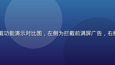 91浏览器广告拦截功能演示对比图，左侧为拦截前满屏广告，右侧为拦截后干净页面